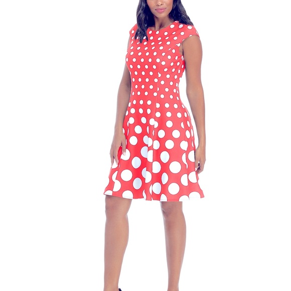 London Times Dresses & Skirts - Preowned London Times Pink Polka Dot Dress size 10P